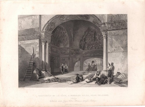 Stampa antica palermo - antica, palazzo