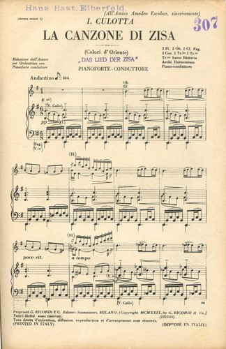 Canzona zisa colori - la, (colori